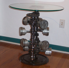 Auto-Inspired Tables For Sale - Furniture Made From Car Parts | Smutek's Metal Art - table1